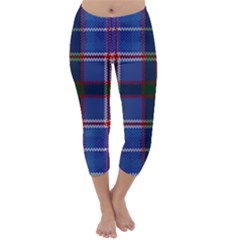 Blue Heather Plaid Capri Winter Leggings  by allthingseveryone