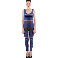 Blue Heather Plaid Onepiece Catsuit by allthingseveryone