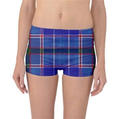 Blue Heather Plaid Reversible Boyleg Bikini Bottoms by allthingseveryone