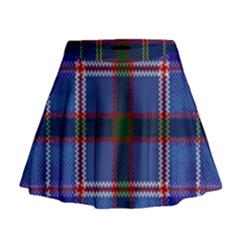 Blue Heather Plaid Mini Flare Skirt by allthingseveryone