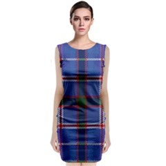 Blue Heather Plaid Sleeveless Velvet Midi Dress by allthingseveryone