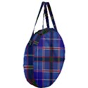 Blue Heather Plaid Giant Round Zipper Tote View3