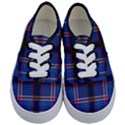 Blue Heather Plaid Kids  Classic Low Top Sneakers View1