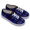 Blue Heather Plaid Kids  Classic Low Top Sneakers View3