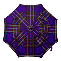 Purple Tartan Plaid Hook Handle Umbrellas (large) by allthingseveryone