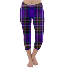 Purple Tartan Plaid Capri Winter Leggings  by allthingseveryone