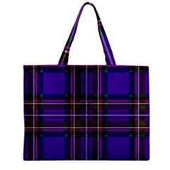 Purple Tartan Plaid Zipper Mini Tote Bag by allthingseveryone