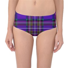 Purple Tartan Plaid Mid-waist Bikini Bottoms by allthingseveryone