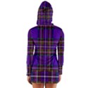 Purple Tartan Plaid Long Sleeve Hooded T-shirt View2