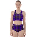 Purple Tartan Plaid Racer Back Bikini Set View1