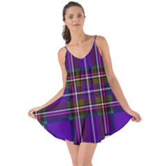 Purple Tartan Plaid Love The Sun Cover Up