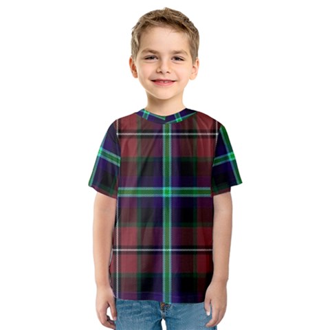 Purple And Red Tartan Plaid Kids  Sport Mesh Tee by allthingseveryone