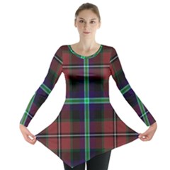 Purple And Red Tartan Plaid Long Sleeve Tunic  by allthingseveryone