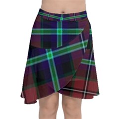 Purple And Red Tartan Plaid Chiffon Wrap