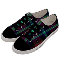 Purple And Red Tartan Plaid Men s Low Top Canvas Sneakers