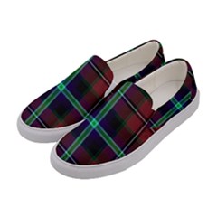 Purple And Red Tartan Plaid Women s Canvas Slip Ons