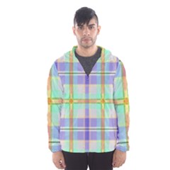 Blue And Yellow Plaid Hooded Wind Breaker (men) by allthingseveryone