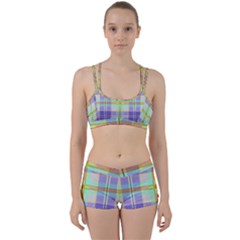 Blue And Yellow Plaid Women s Sports Set