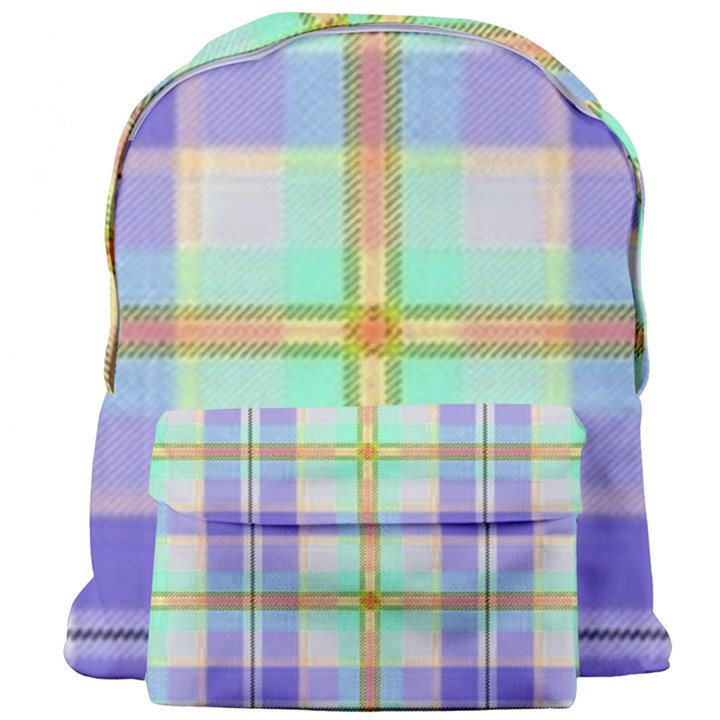 Blue And Yellow Plaid Giant Full Print Backpack