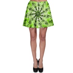 Lime Green Starburst Fractal Skater Skirt by allthingseveryone