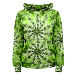 Lime Green Starburst Fractal Women s Pullover Hoodie