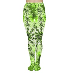 Lime Green Starburst Fractal Women s Tights