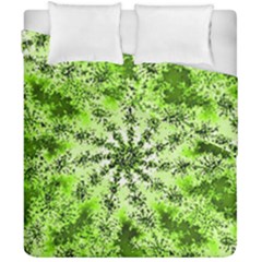 Lime Green Starburst Fractal Duvet Cover Double Side (california King Size)