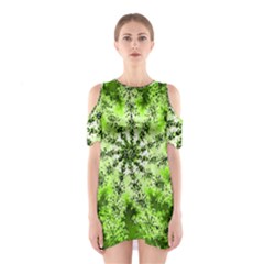 Lime Green Starburst Fractal Shoulder Cutout One Piece