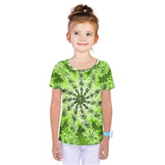 Lime Green Starburst Fractal Kids  One Piece Tee