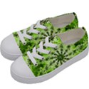 Lime Green Starburst Fractal Kids  Low Top Canvas Sneakers View2