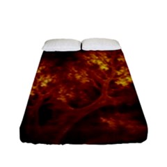 Artsy Brown Trees Fitted Sheet (full/ Double Size)