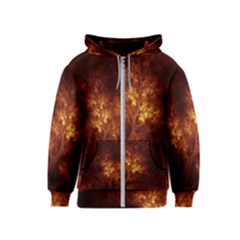 Artsy Brown Trees Kids  Zipper Hoodie