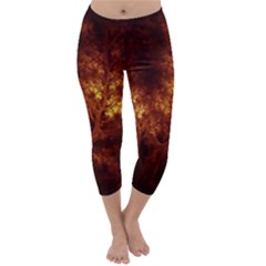 Artsy Brown Trees Capri Winter Leggings 