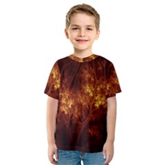 Artsy Brown Trees Kids  Sport Mesh Tee