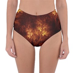 Artsy Brown Trees Reversible High-waist Bikini Bottoms