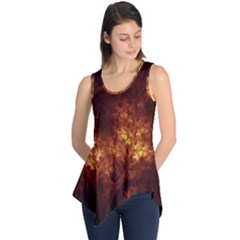 Artsy Brown Trees Sleeveless Tunic