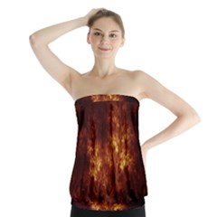 Artsy Brown Trees Strapless Top