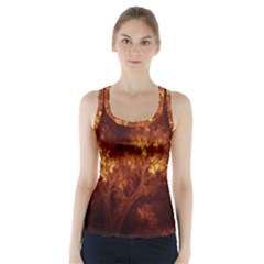 Artsy Brown Trees Racer Back Sports Top