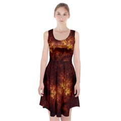 Artsy Brown Trees Racerback Midi Dress