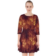 Artsy Brown Trees Smock Dress