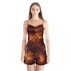 Artsy Brown Trees Satin Pajamas Set