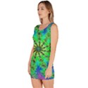 Green Psychedelic Starburst Fractal Bodycon Dress View2