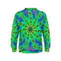 Green Psychedelic Starburst Fractal Kids  Sweatshirt View2