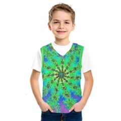 Green Psychedelic Starburst Fractal Kids  Sportswear