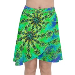 Green Psychedelic Starburst Fractal Chiffon Wrap