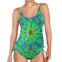 Green Psychedelic Starburst Fractal Tankini Set