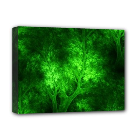 Artsy Bright Green Trees Deluxe Canvas 16  X 12  