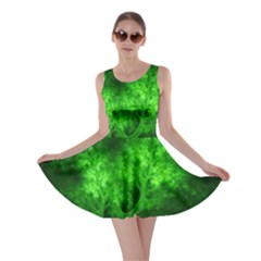 Artsy Bright Green Trees Skater Dress