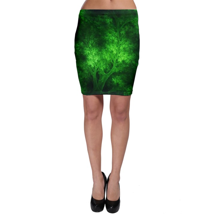 Artsy Bright Green Trees Bodycon Skirt