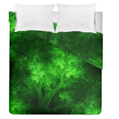 Artsy Bright Green Trees Duvet Cover Double Side (queen Size)